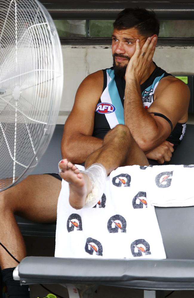 A dejected Paddy Ryder on the bench. Picture: SARAH REED