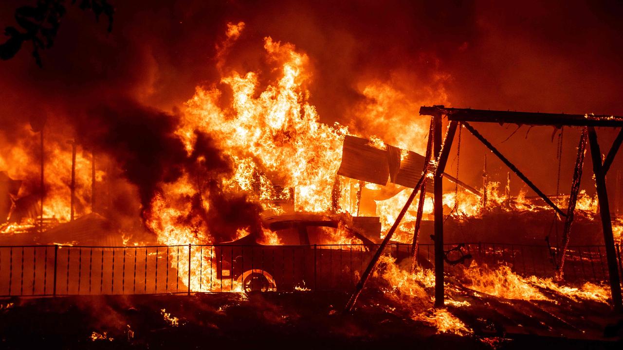 A home burning in Butte County, California. Picture: Josh Edelson/AFP