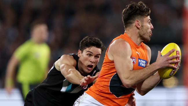 Stephen Coniglio was the best player on the ground in the Giants’ semi-final win. Picture: Sarah Reed/AFL Photos