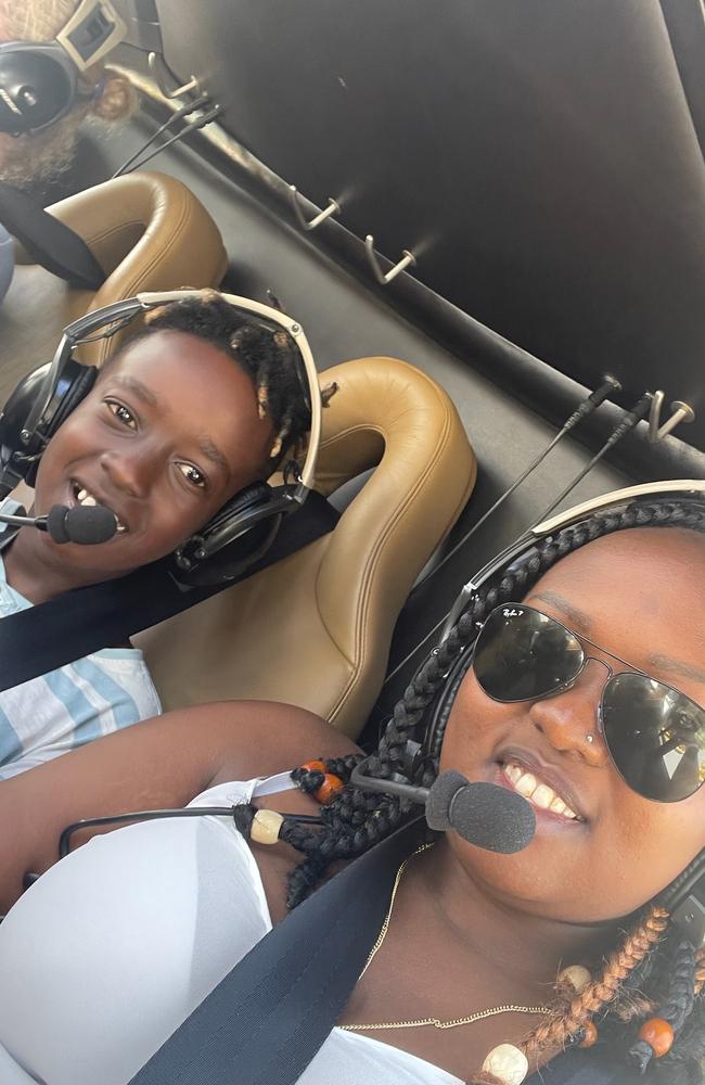 A selfie Winnie de Silva and Leon de Silva took moments before their helicopter crashed near Sea World. Picture: Supplied