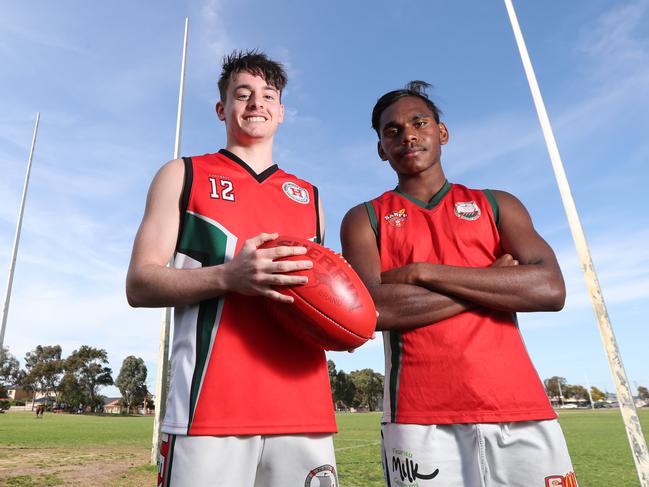 Henley High potential AFL draft pics Bailey Chamberlain and Phoenix Spicer will line up in the All Schools Cup grand final against PAC next Tuesday.Bailey and Phoenix at Henley High School on 18th September 2020. Pic Tait Schmaal.