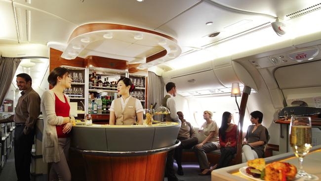 Some Emirates’ A380 planes have an on-board lounge.