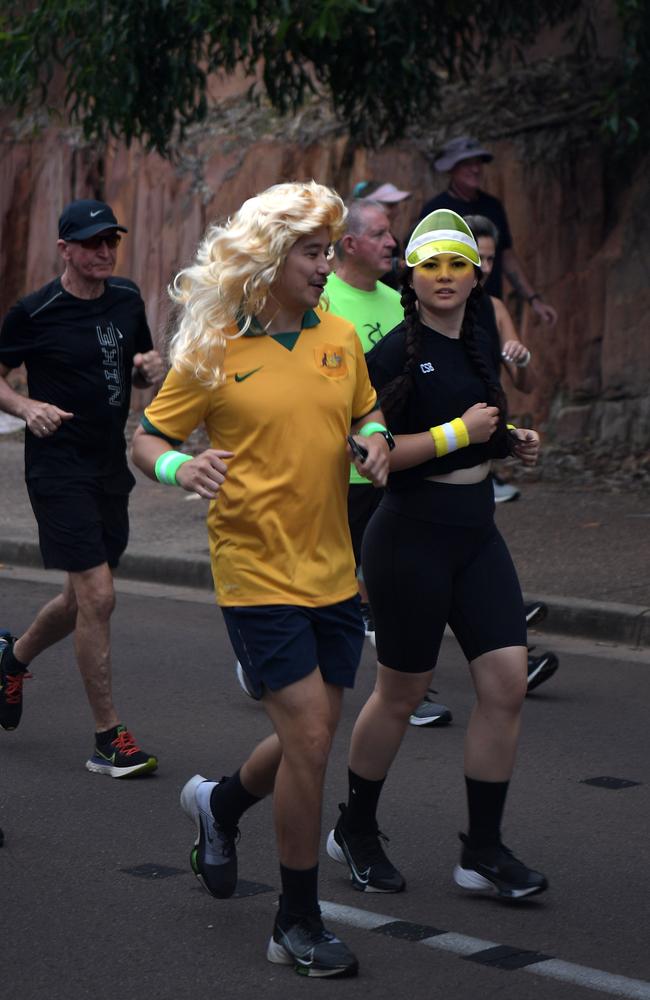 Costumes were aplenty at the Australia Day 2023 fun run at Darwin Waterfront. Picture: (A)manda Parkinson