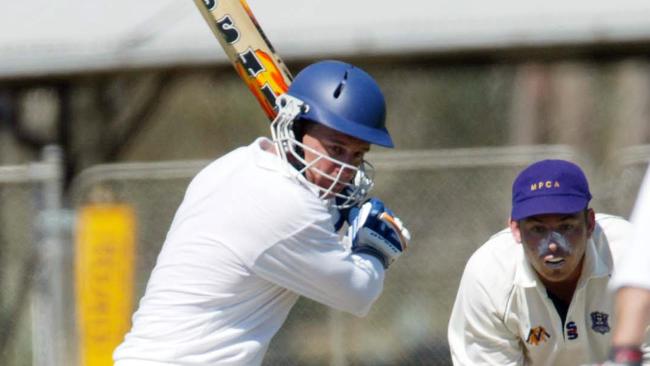 Bendigo’s Heath Behrens knew how to make a big score. Picture: on his way to score 34.