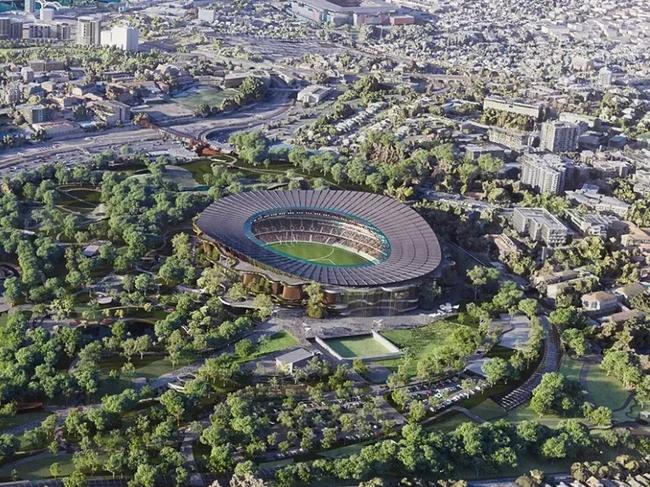 The government's official render of the new stadium in Victoria Park.