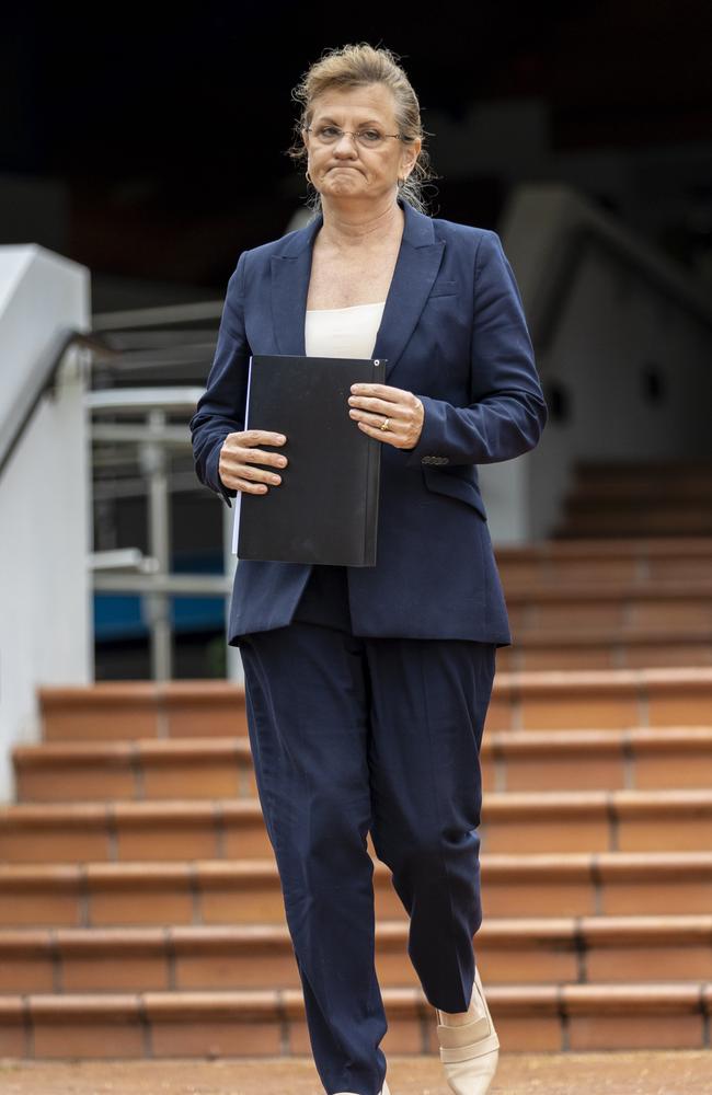 Redlands Mayor Karen Williams leaves court after being convicted for drink driving. Picture: Matthew Poon