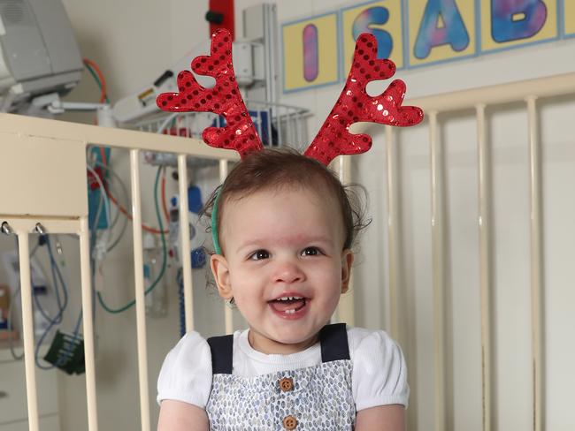 HOLD FOR THE HERALD SUN PIC DESK----Kids at the Royal Children's Hospital in Melbourne, who will be going home for Christmas.  Isabelle Monaghan Naranjo,  15 months old. .Picture: Alex Coppel.