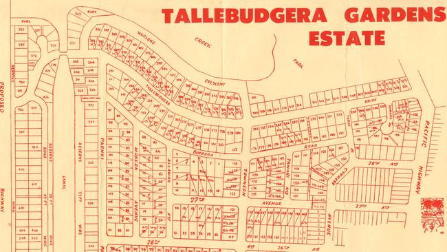 Map of the Tallebudgera Gardens Estate. Photo Supplied.