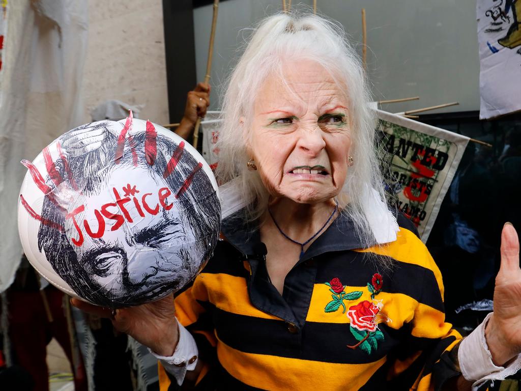 British designer Vivienne Westwood is a supporter of Mr Assange. Picture: Tolga Akmen / AFP