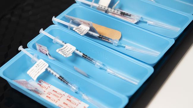 Doses of the COVID-19 vaccine at Gold Coast University Hospital. The first phase of the vaccination program includes up to 1.4 million doses of the Pfizer vaccine for frontline healthcare workers, quarantine personnel and aged care centre residents and employees. Picture: Nigel Hallett-Pool