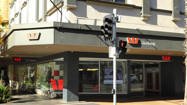 Westpac Geelong on the corner of Moorabool St and Malop St. Picture: Alison Wynd