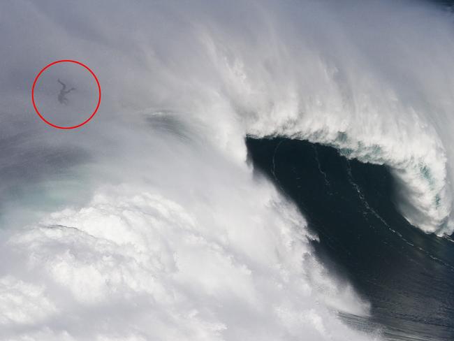 This surfer didn’t fare so well. There were no reports of injuries. Picture: EPA/PAULO CUNHA