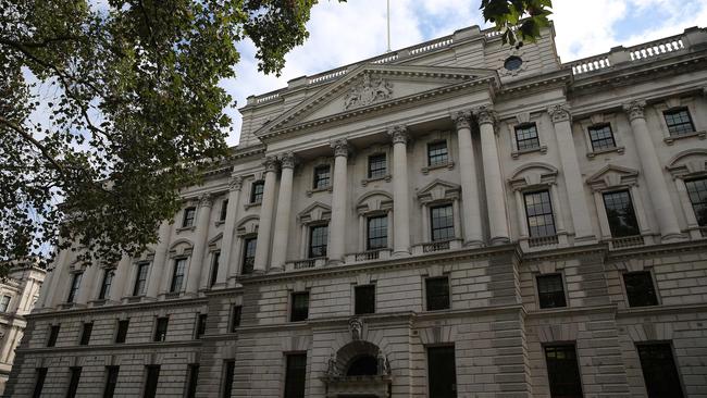 Britain’s Treasury offices in central London. Picture: AFP