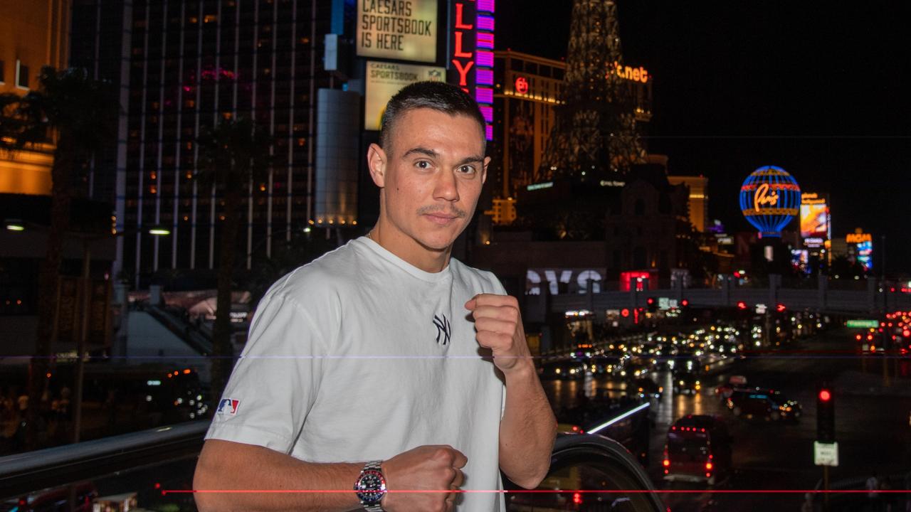 Tim Tszyu on the Las Vegas Strip, as he’s winds into his fight against Terrell Gausha in Minneapolis next weekend. Supplied: 19.3.22. Picture: Alex Sanchez