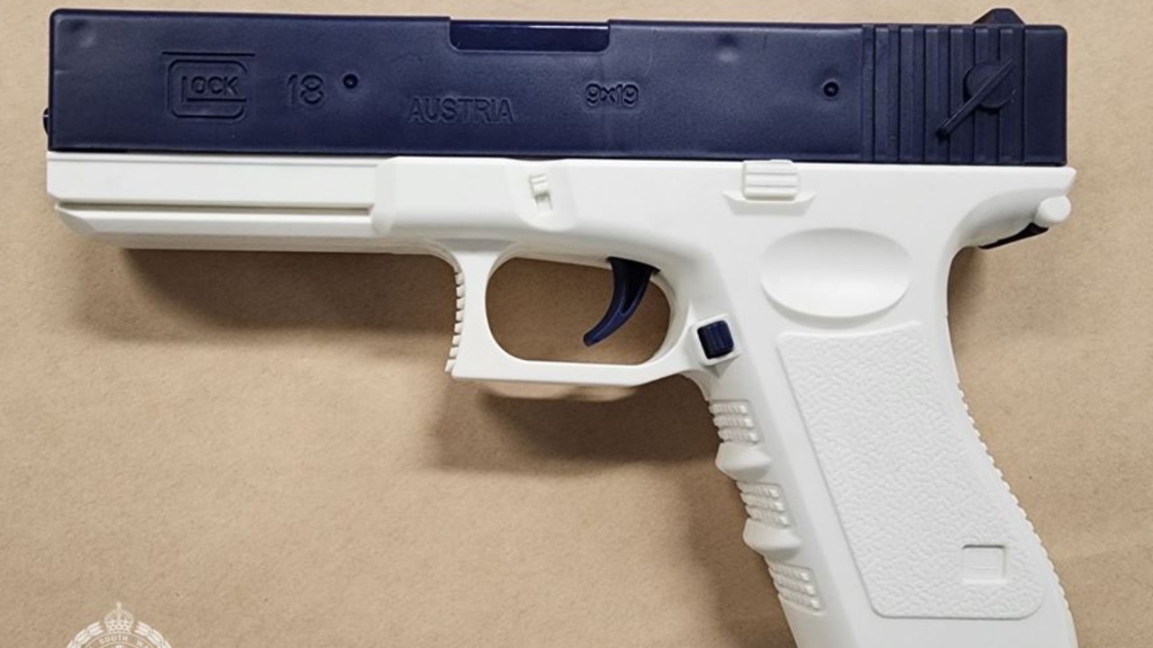 Police seized the replica Glock pistol from the boot of Virk’s car. Picture: NSW Police