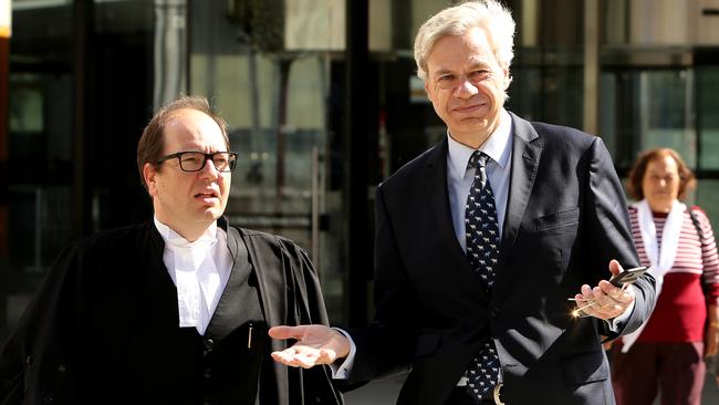 Michael Kroger (right) leaves a hearing on the dispute earlier this year. Stuart McEvoy.