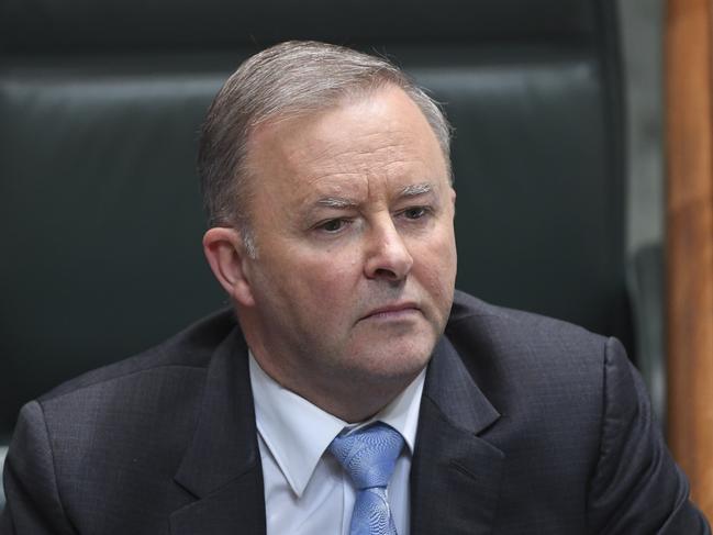 Australian Opposition Leader Anthony Albanese reacts during House of Representatives Question Time at Parliament House in Canberra, Thursday, July 4, 2019. (AAP Image/Lukas Coch) NO ARCHIVING