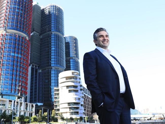 8/9/21: Lendlease CEO & MD Tony Lombardo at Barangaroo in Sydney which was built by Lendlease. John Feder/The Australian.