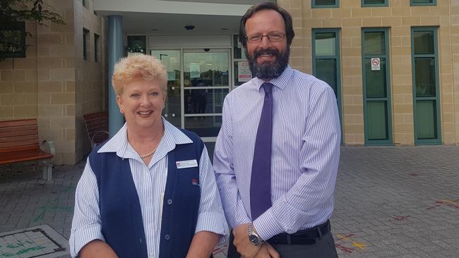 Macarthur Cancer Therapy Centre nursing unit manager Denise Burns and Associate Professor Stephen Della-Fiorentina.