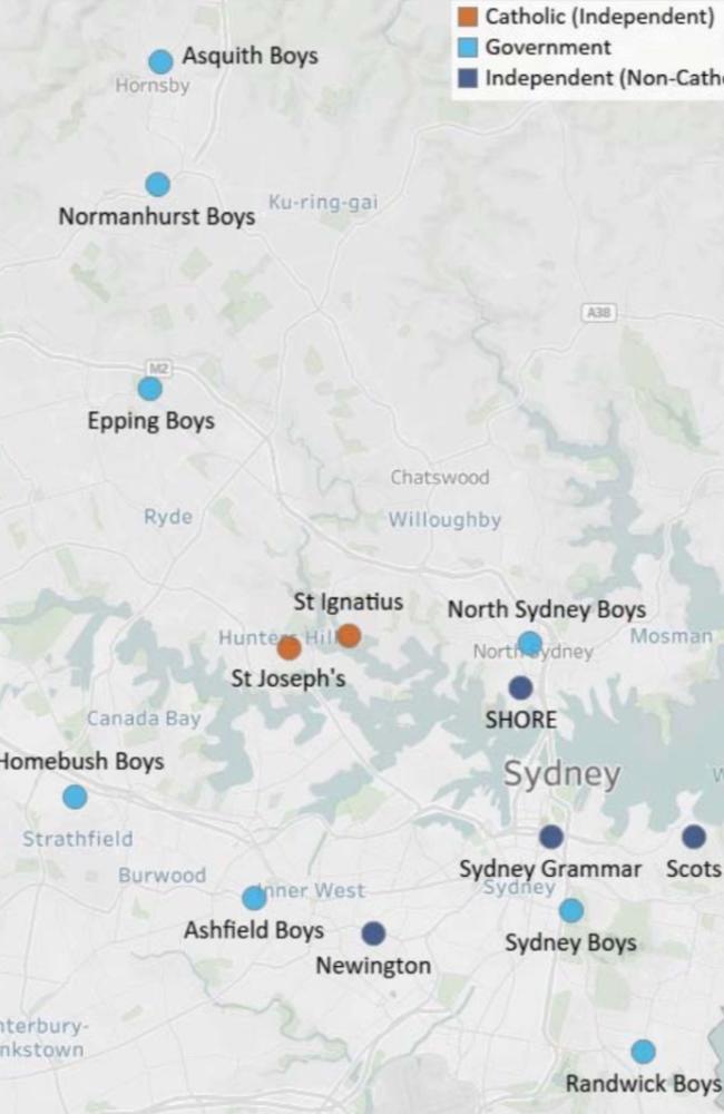 Government schools in the North West Metro Boys zone (light blue) can compete in sport this weekend, but GPS private schools (dark blue and orange) cannot.