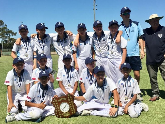 The SECA Under 12s after winning the Keith Mitchell Shield.