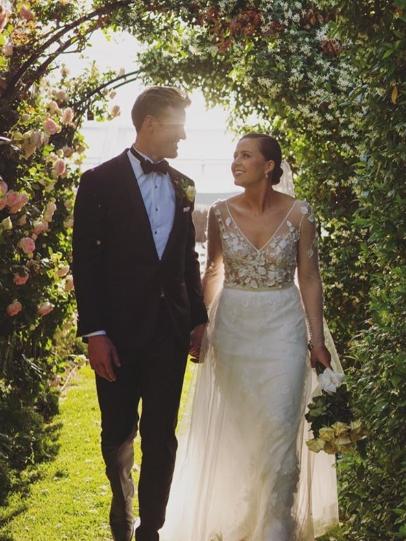 Port Adelaide co-captain Tom Jonas ties the knot with longtime partner Millie Jordan over the weekend. Picture: Instagram.