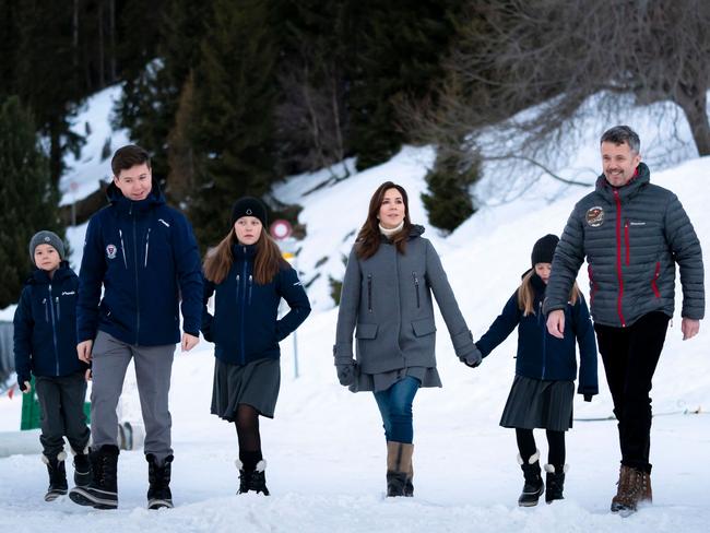 Prince Christian, Princess Isabella, Prince Vincent and Princess Josephine will begin a 12-week period of schooling at the international school Lemania-Verbier in Switzerland. Picture: MEGA