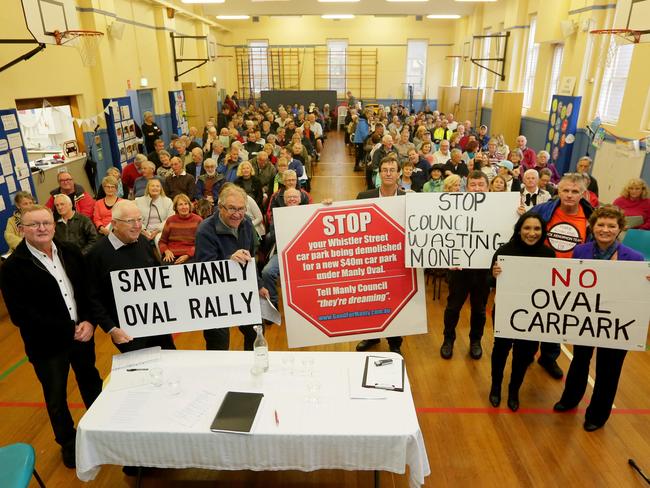 Residents lobbied to stop the Manly Oval carpark plan. Picture: Adam Ward