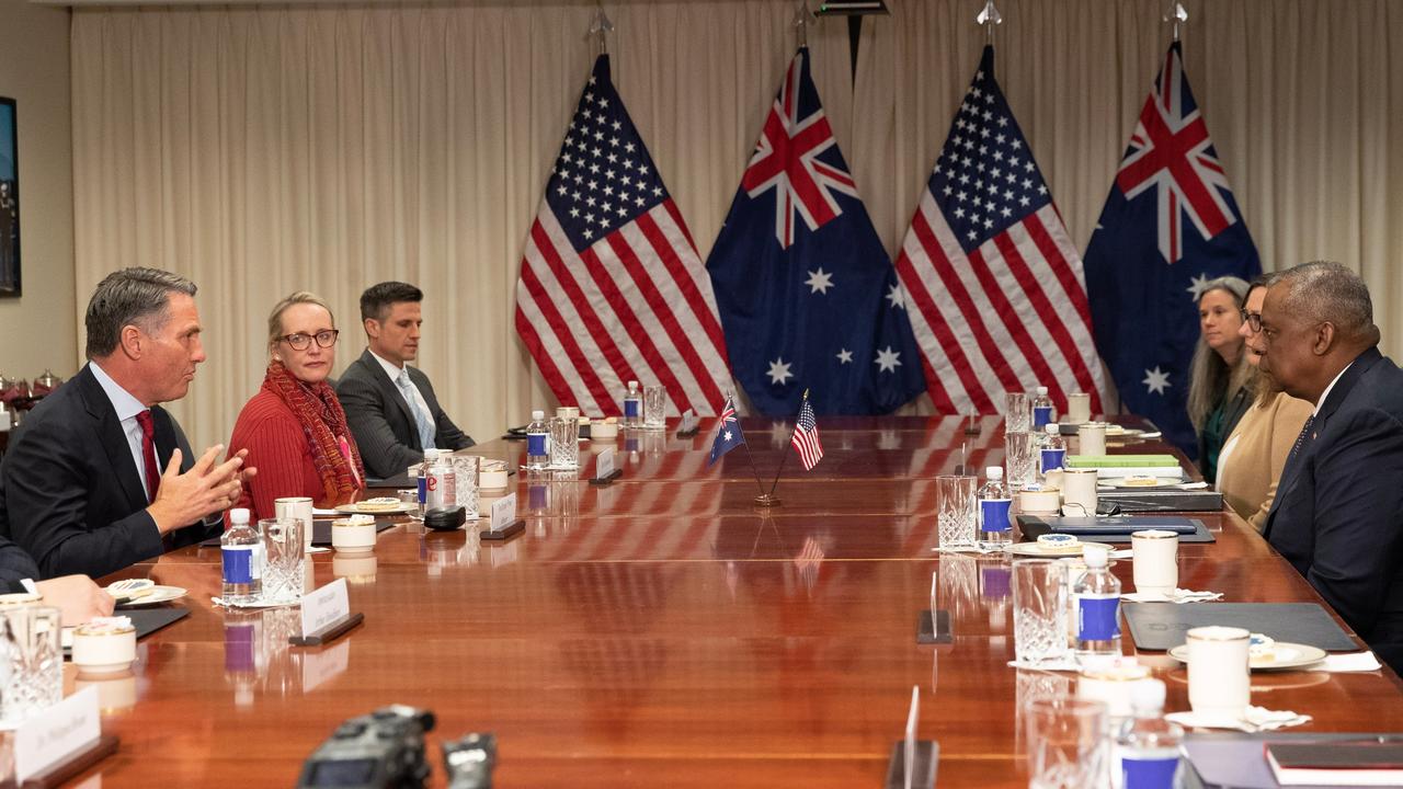 Deputy Prime Minister Richard Marles meets with United States Secretary of Defense Lloyd J. Austin III, in Washington DC in February.