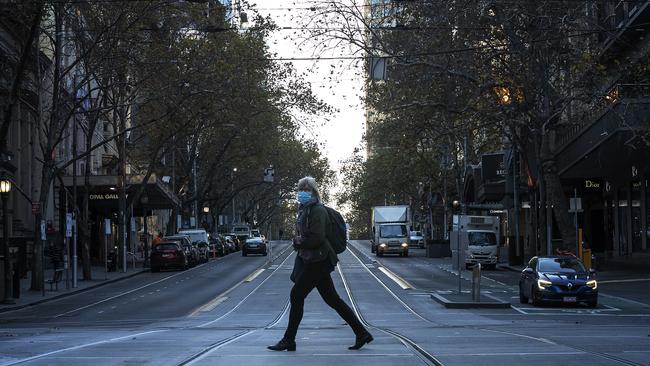 The Victorian lockdown was not fully reflected in NAB’s latest business survey. Picture: Getty Images