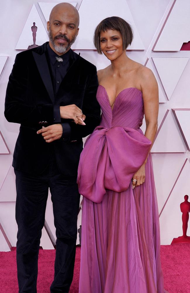 Van Hunt and Halle Berry attend the 93rd Annual Academy Awards at Union Station on April 25, 2021 in Los Angeles, California. Picture: AFP