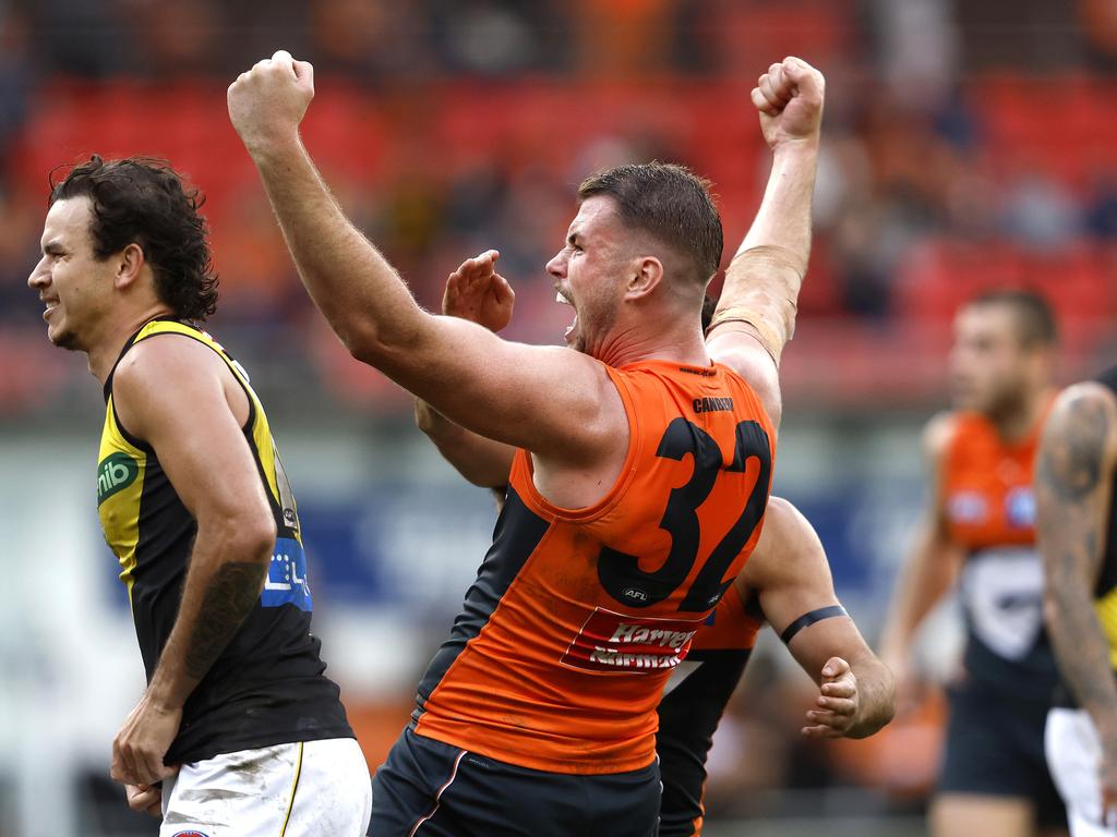 Kieren Briggs’ form has put GWS’ other ruckmen on notice.