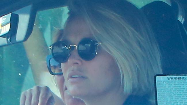 EXCLUSIVE PICTURES - Lara Bingle already out 10 days after baby Rocket Zot birth in Malibu, driving around with friend April 6th, 2015. Lara does not have the best driving history. Credit: X17/Big Australia **EXCLUSIVE**