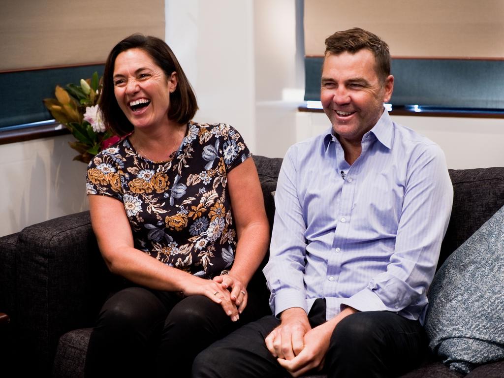 Matt Callander and his wife Anne on The Footy Show