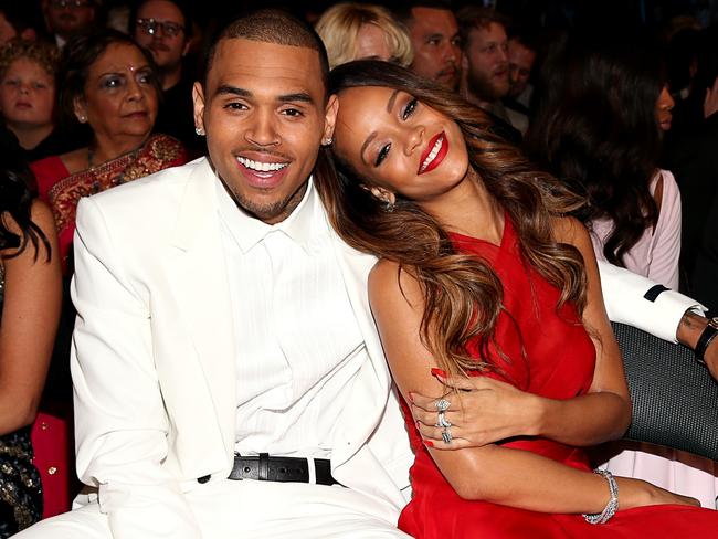 Chris Brown pleaded guilty to assauting then-girlfriend Rihanna in 2009. They couple were pictured together at the Grammys in 2013. Picture: Getty Images