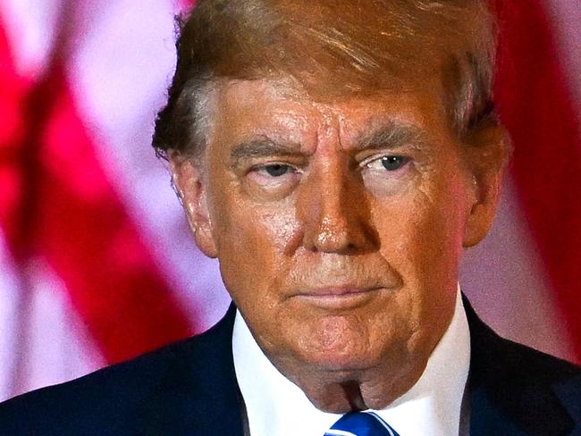 TOPSHOT - Former US President and 2024 presidential hopeful Donald Trump looks on during a Super Tuesday election night watch party at Mar-a-Lago Club in Palm Beach, Florida, on March 5, 2024. (Photo by CHANDAN KHANNA / AFP)