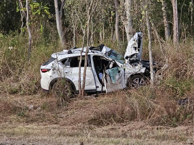 Two people had to be extricated following the three-vehicle carnage. Picture: Janessa Ekert