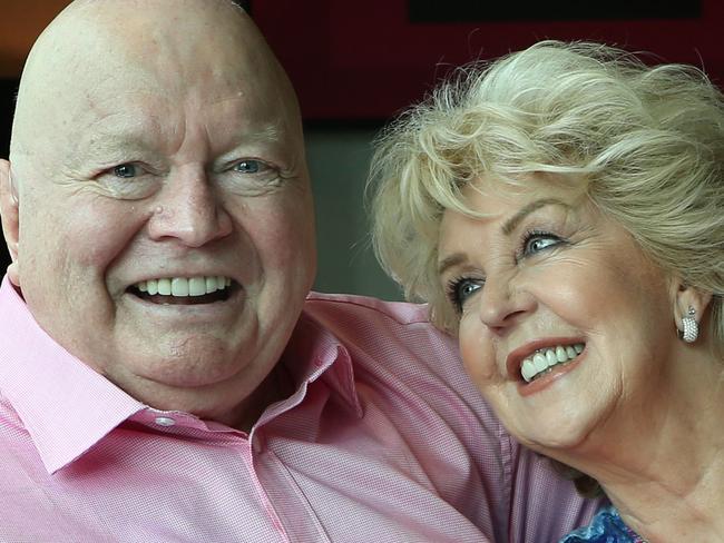 Bert Newton celebrates his 80th birthday with his family. Bert Newton with wife Patti relax together at Crown Towers.   Picture: David Caird