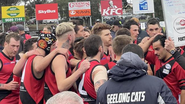 The final address from the Braybrook coach. Photo: Facebook.