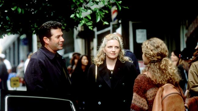 Anderson with Eve Gordon (centre) and Keri Russell in Felicity season one. Picture: Alamy