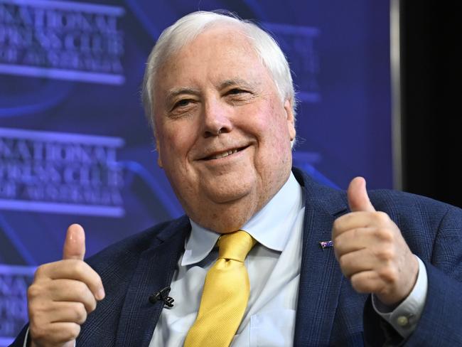 CANBERRA, AUSTRALIA  - NewsWire Photos - March 13, 2025: Clive Palmer, Chairman and party spokesperson for Trumpet of Patriots addresses the National Press Club of Australia in Canberra on "How Trumpet of Patriots will impact the 2025 election". NewsWire / Martin Ollman