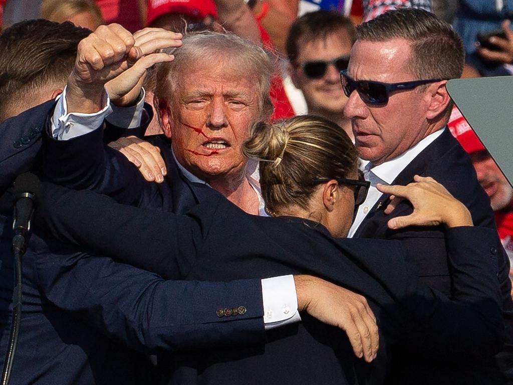 Donald Trump narrowly survived the assassination attempt. Picture: Rebecca Droke/AFP