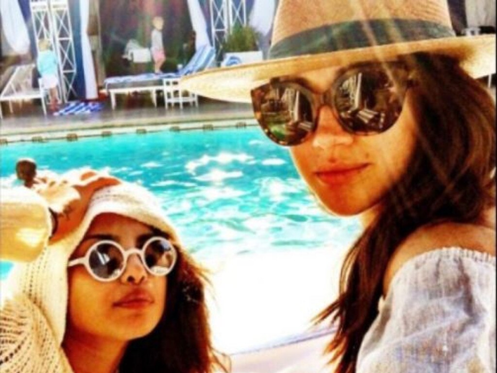 Meghan Markle with longtime friend Priyanka Chopra. Picture: Instagram