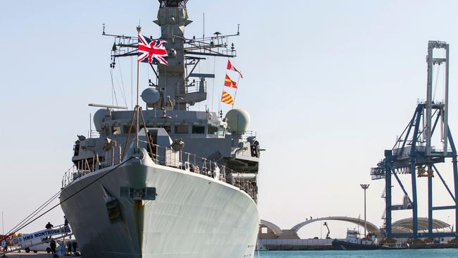 The British warship HMS Montrose (pictured docked in the Cypriot port of Limassol) is currently in the Gulf. Picture: AFP.