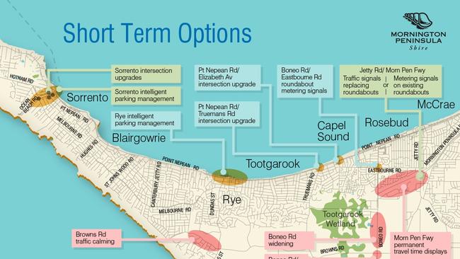 A plan of the short term options under consideration.