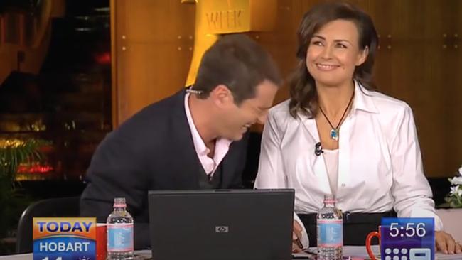 TV personalities Karl Stefanovic and Lisa Wilkinson during the infamous post-2009 Logies Today Show broadcast.