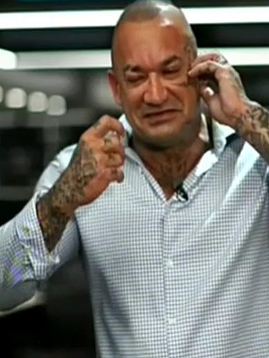 Dustin Martin's father Shane Martin appearing on <i>The Footy Show</i> live from Auckland. Picture: Channel 9