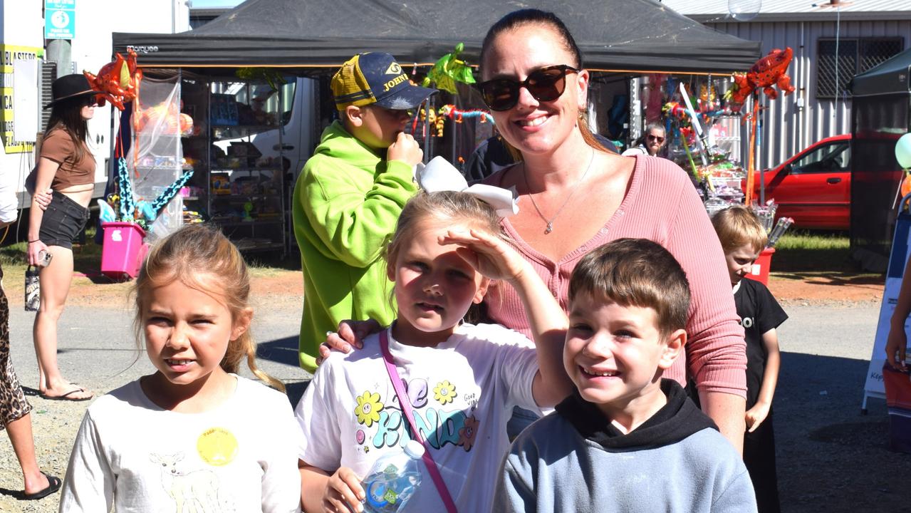 Rachel, Emily, Sienna and Jacob at the Yeppoon Show on Sunday. Picture: Aden Stokes