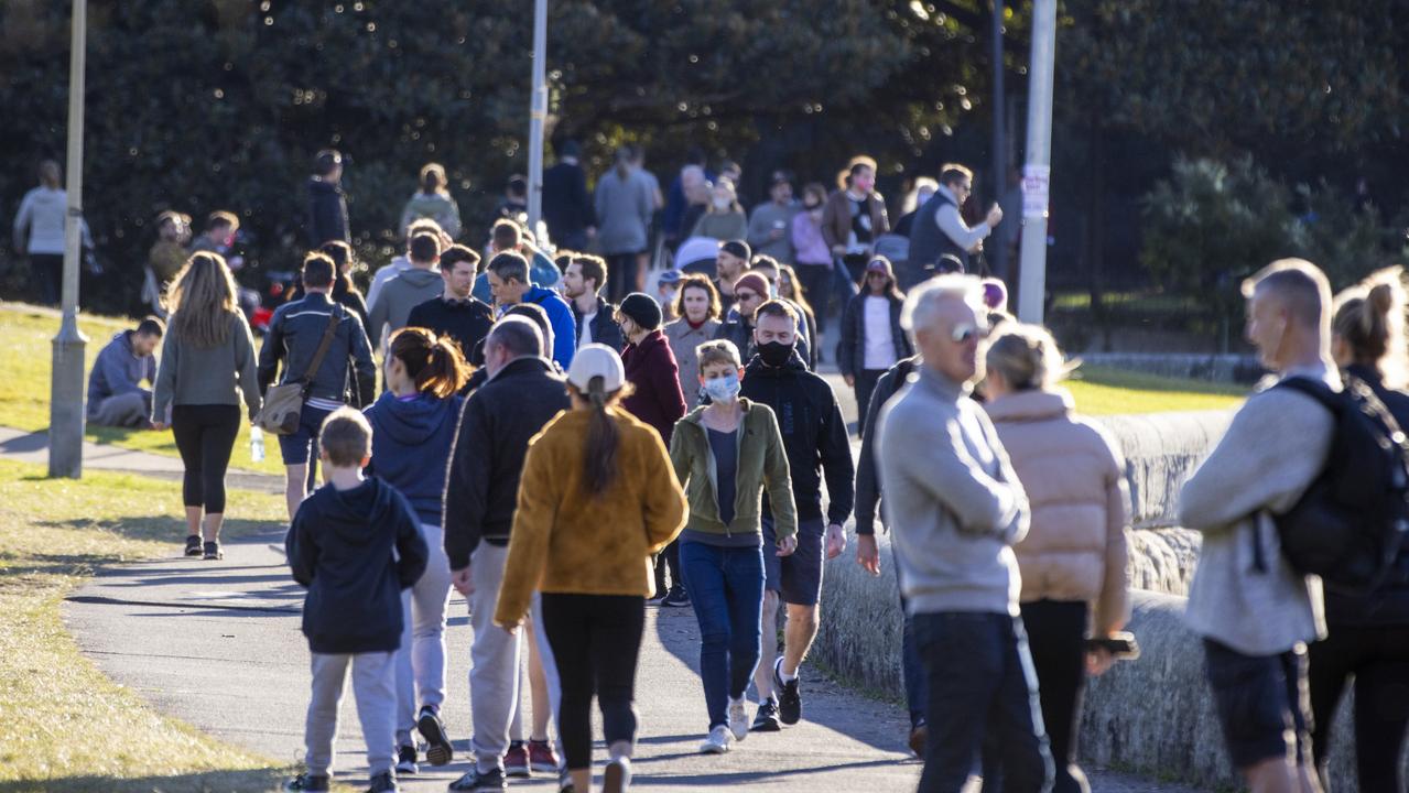 Rushcutters Bay Park on Sunday during lockdown. Picture: Jenny Evans/Getty Images