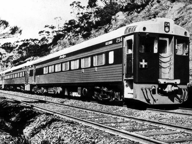 The original Bluebird train locomotive in 1975.